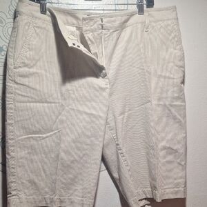 Talbots Beige Pinstripe Shorts